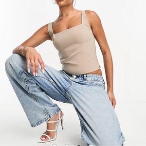 Abercrombie & Fitch Taupe Tan Bustier Tank